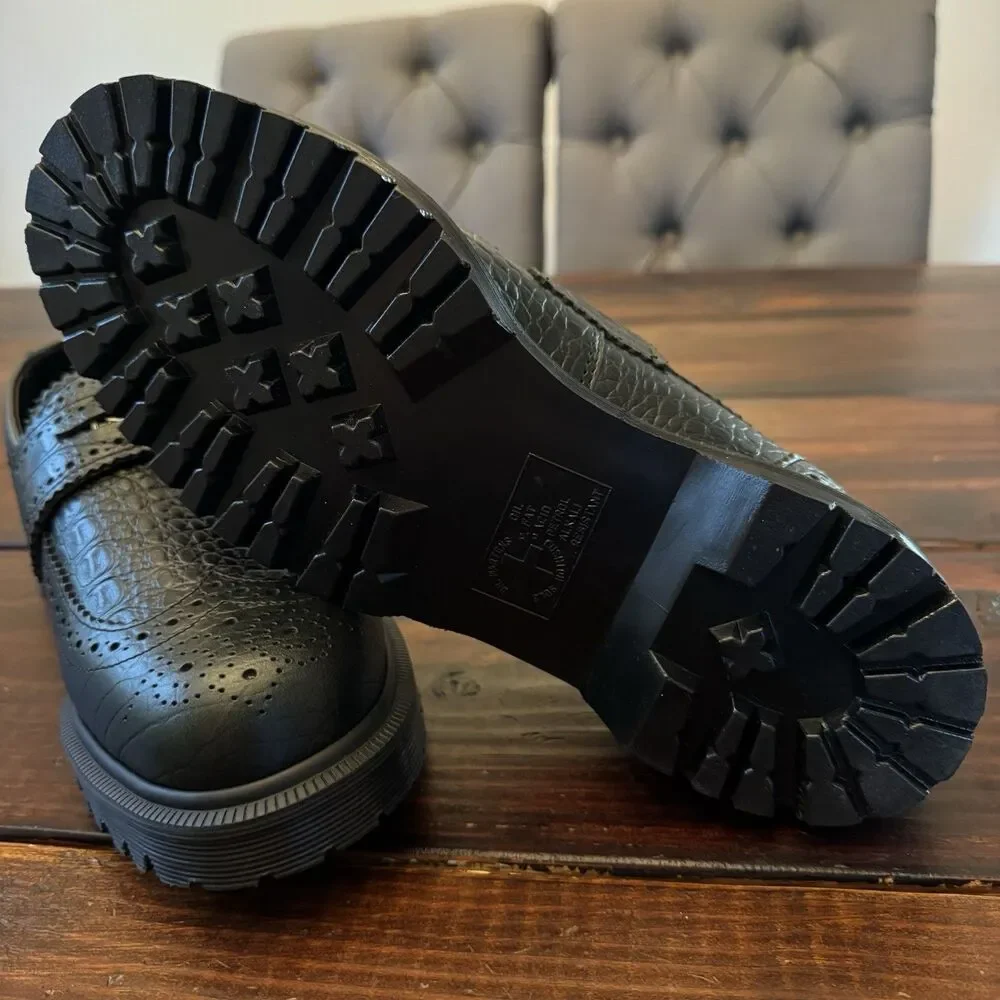 Dr Martens Penton Brogue Croc Embossed Loafers